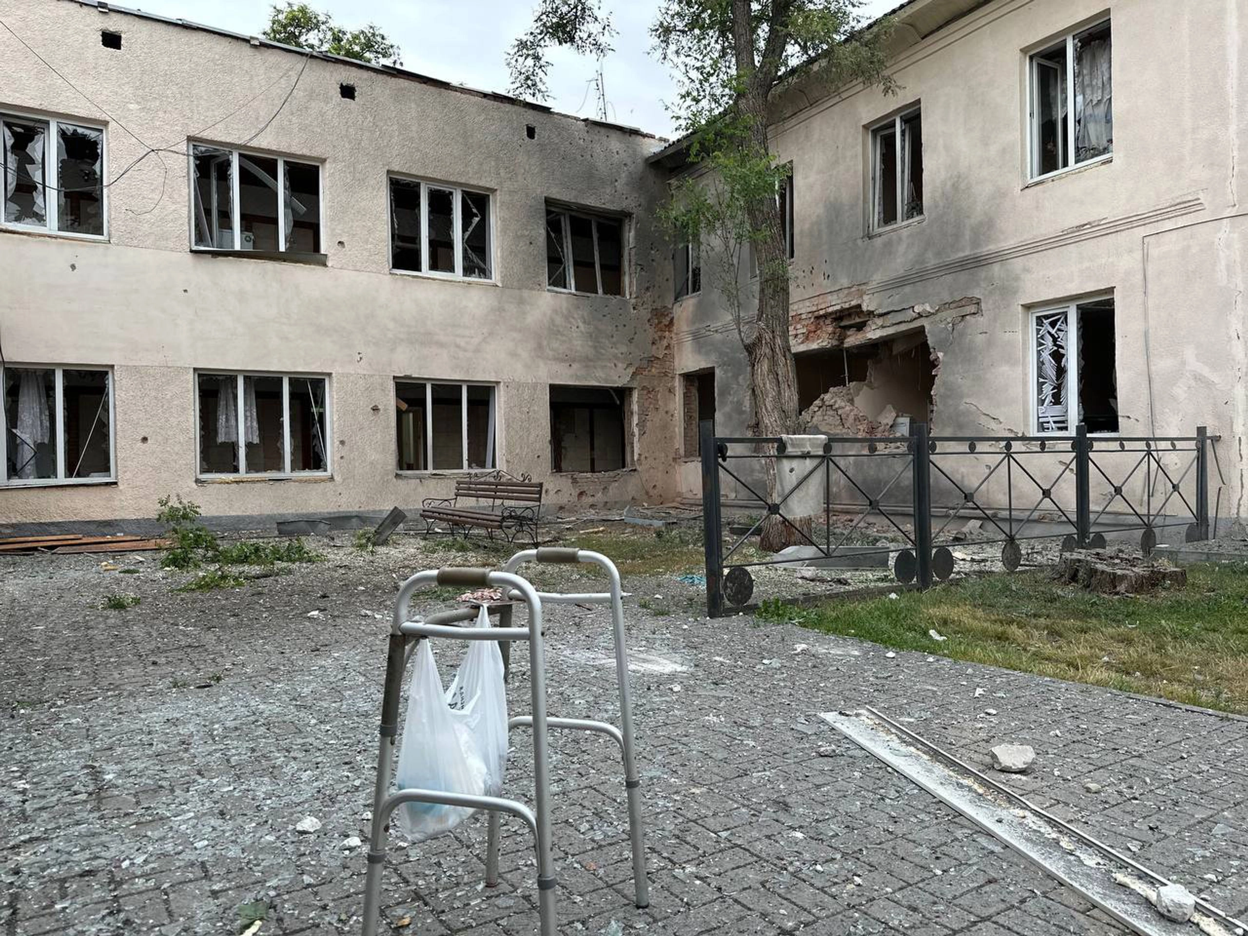 The shelled TAC that housed Sereda residents