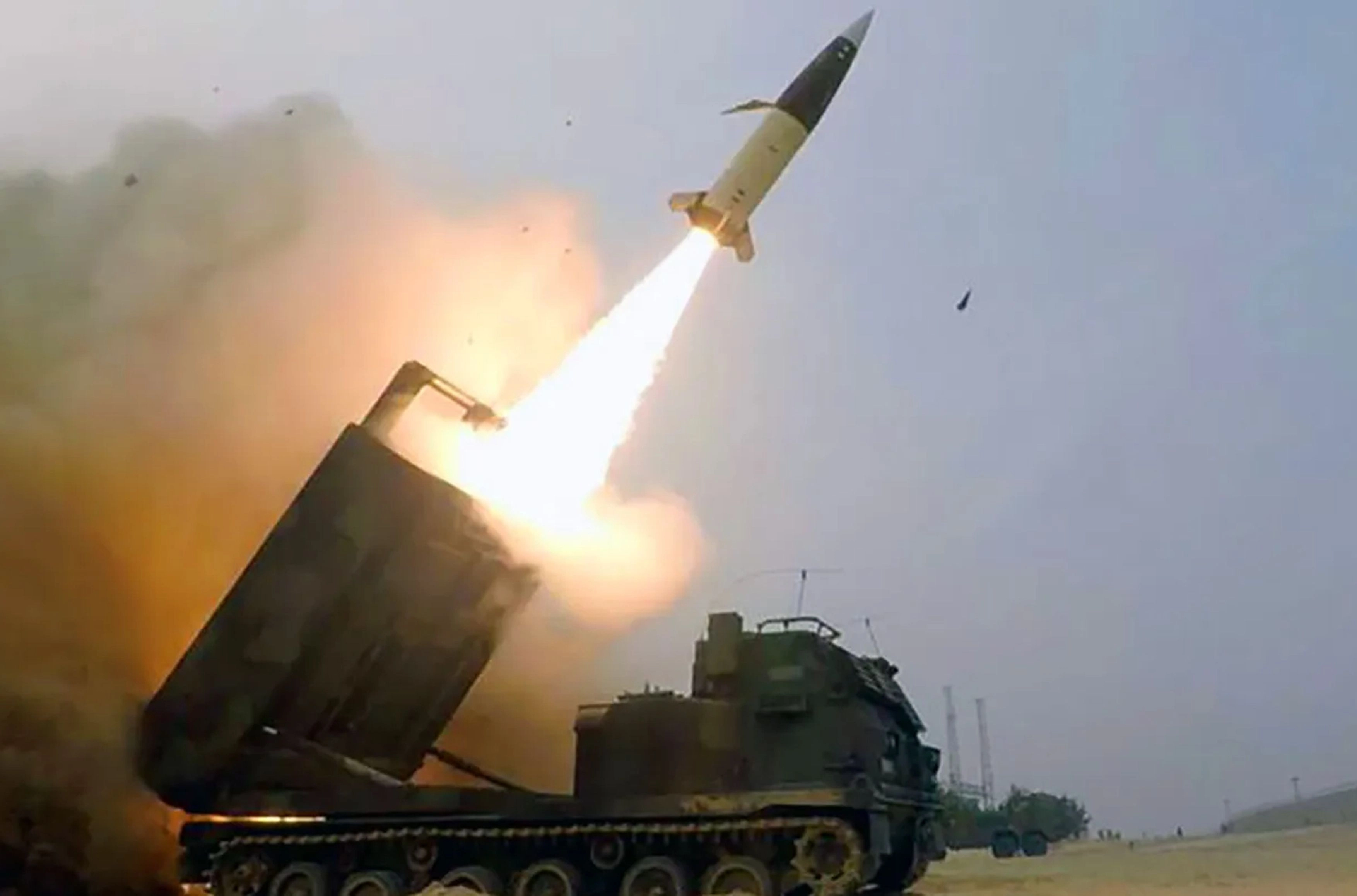 The launch of an ATACMS missile