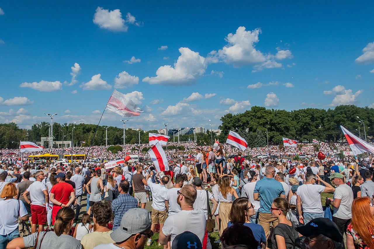 Protest rally against Lukashenko, Aug. 16, 2020. Minsk, Belarus.