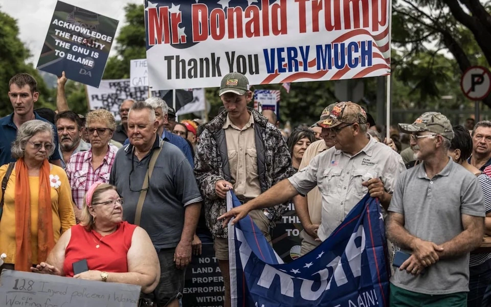 Demonstration in support of Trump’s memorandum on a “white genocide” in South Africa.