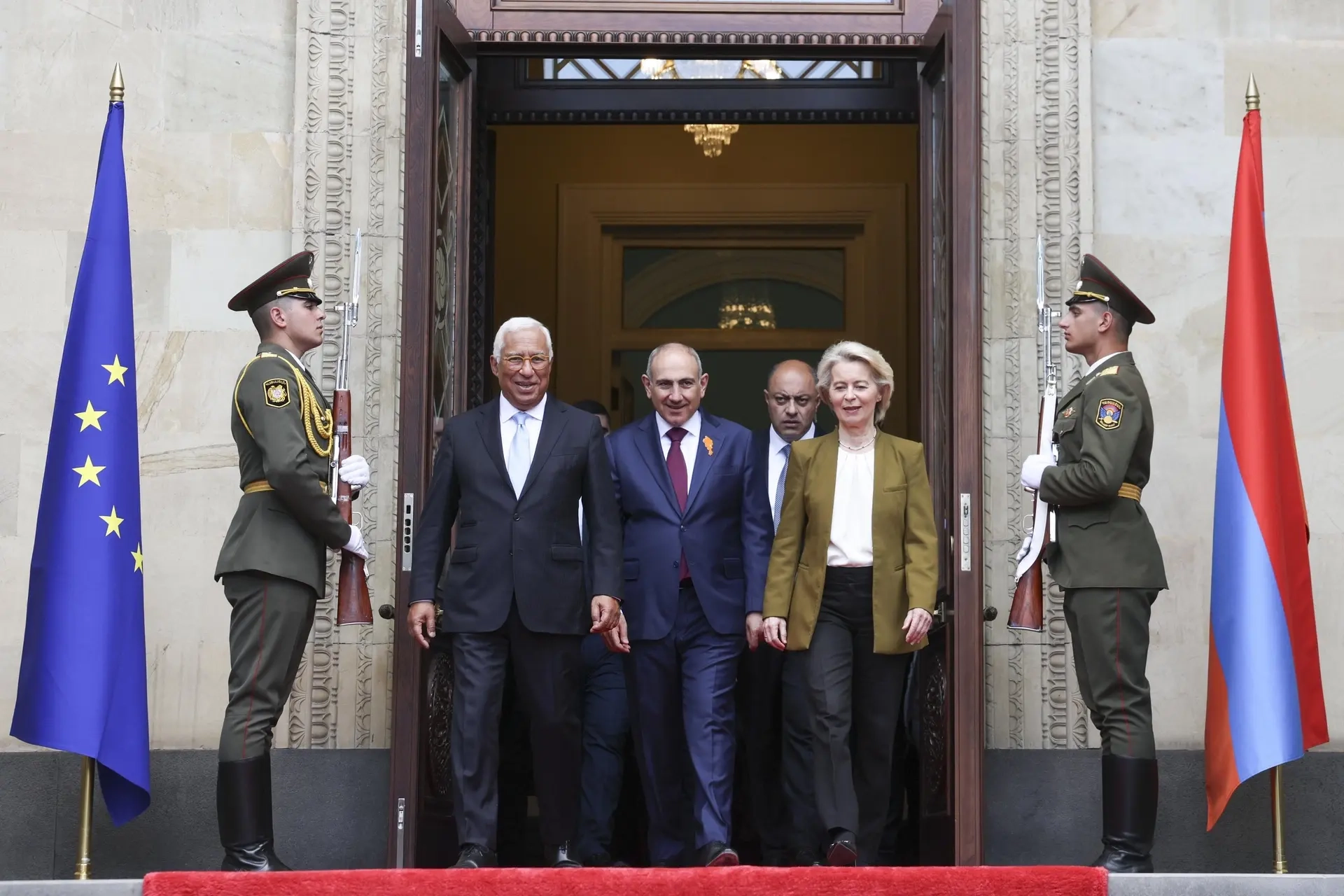 EU leaders and Armenian Prime Minister Nikol Pashinyan after the first EU–Armenia summit in Yerevan, May 5, 2026